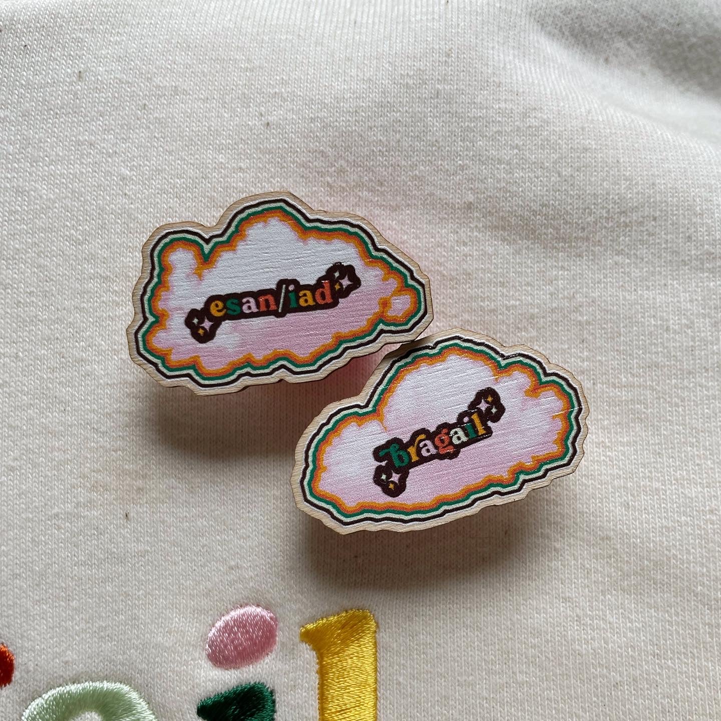 ✨bragail✨ fundraising pronoun cloud badges (limited stock!!)