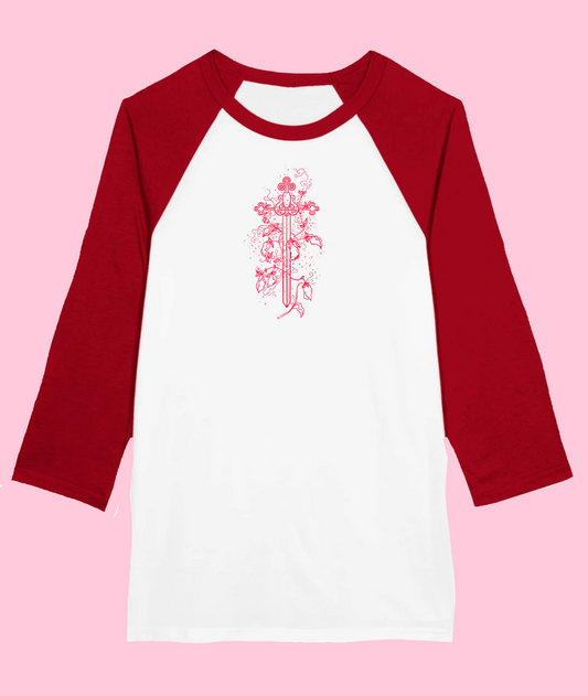 Sweetpea Sword Unisex Raglan T-shirt